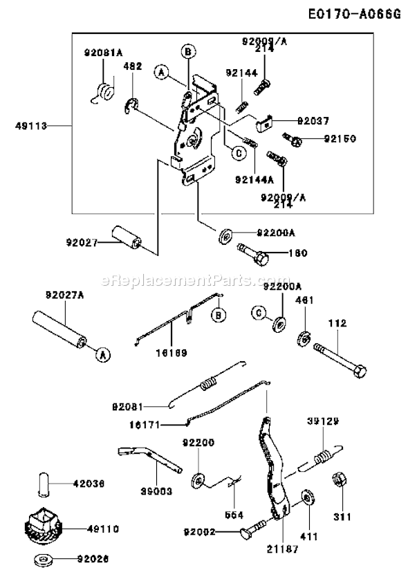 Kawasaki FC540V-KS03 4 Stroke Engine Page C Diagram