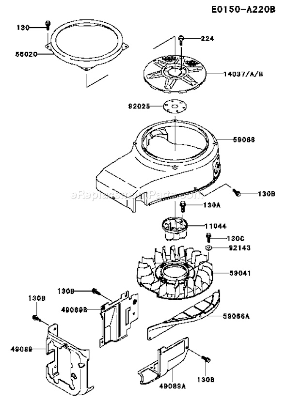 Kawasaki FC540V-KS03 4 Stroke Engine Page D Diagram