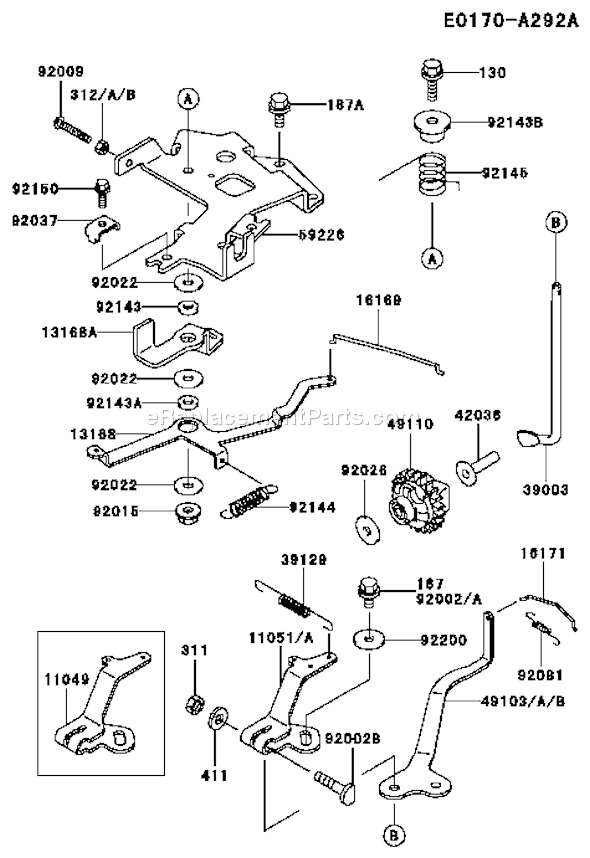 Kawasaki FD501D-AS03 4 Stroke Engine Page C Diagram