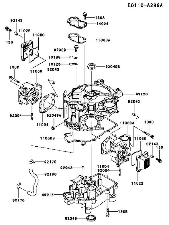 Kawasaki FD501V-DS05 4 Stroke Engine Page E Diagram
