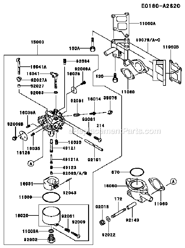 Kawasaki FD590V-AS06 4 Stroke Engine Page B Diagram