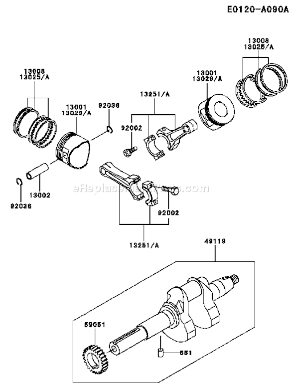 Kawasaki FD620D-AS12 4 Stroke Engine Page J Diagram