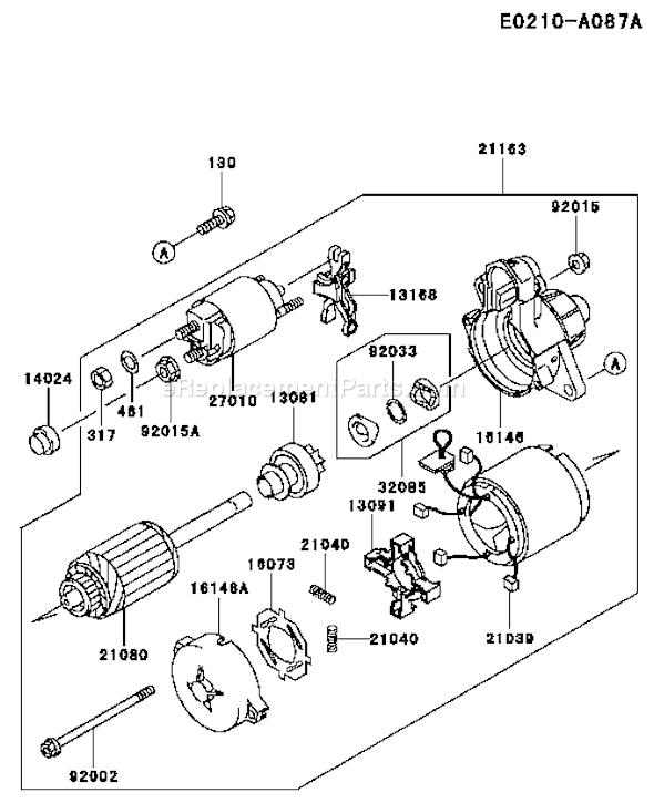 Kawasaki FD620D-AS12 4 Stroke Engine Page K Diagram
