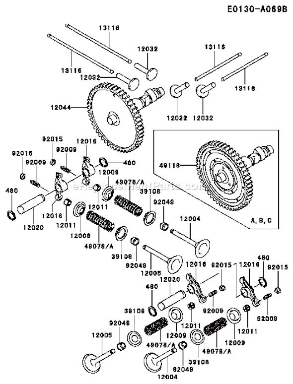 Kawasaki FD620D-AS12 4 Stroke Engine Page L Diagram