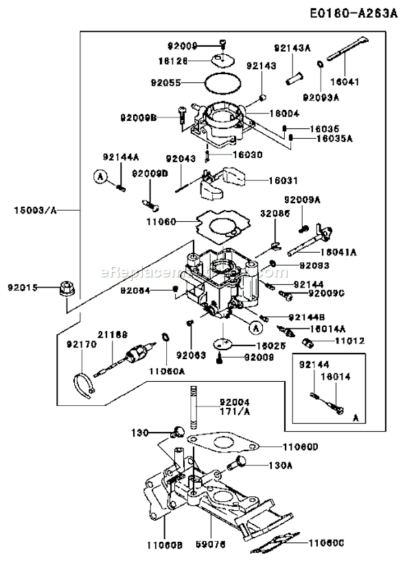 Kawasaki FD620D-AS12 4 Stroke Engine Page B Diagram