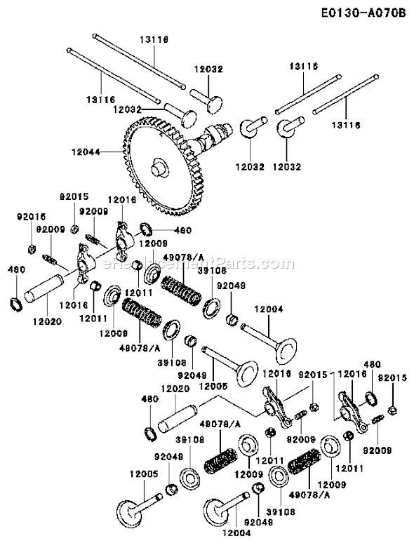 Kawasaki FD620D-AS15 4 Stroke Engine Page K Diagram