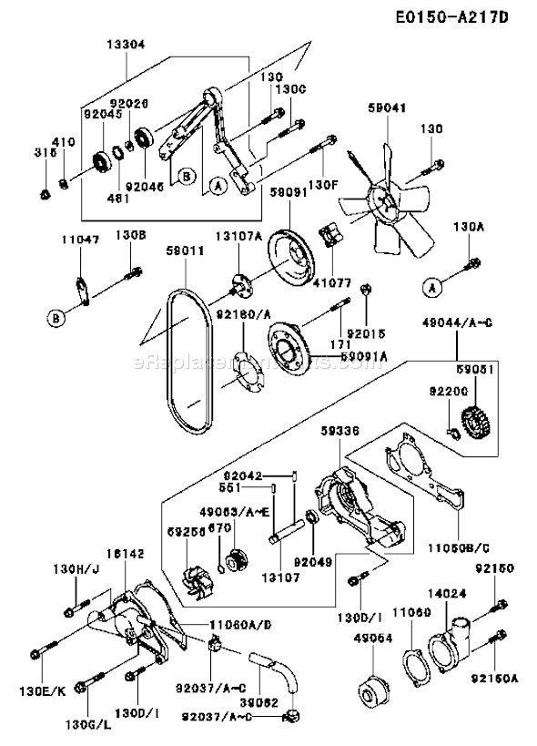 Kawasaki FD620D-AS17 4 Stroke Engine Page D Diagram
