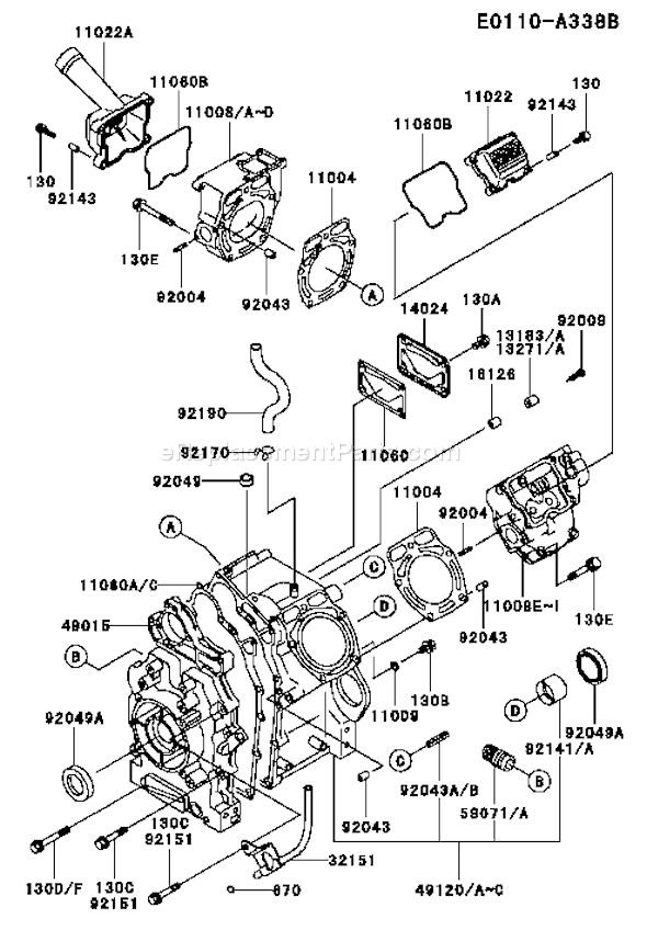 Kawasaki FD620D-AS17 4 Stroke Engine Page E Diagram