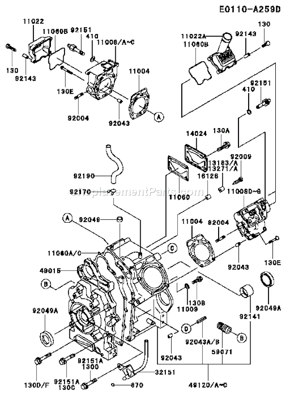 Kawasaki FD620D-AS20 4 Stroke Engine Page E Diagram