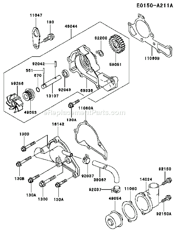 Kawasaki FD620D-BS14 4 Stroke Engine Page D Diagram
