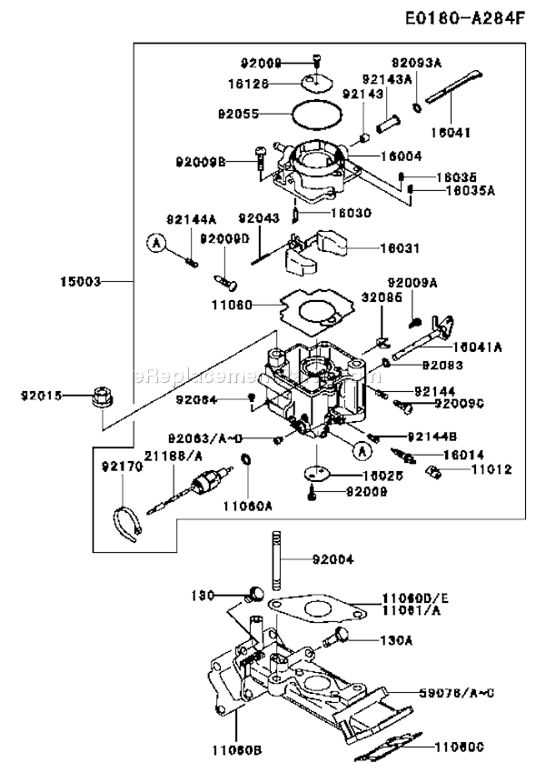 Kawasaki FD620D-BS17 4 Stroke Engine Page B Diagram