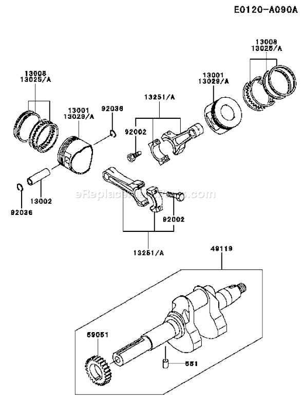 Kawasaki FD620D-BS20 4 Stroke Engine Page J Diagram