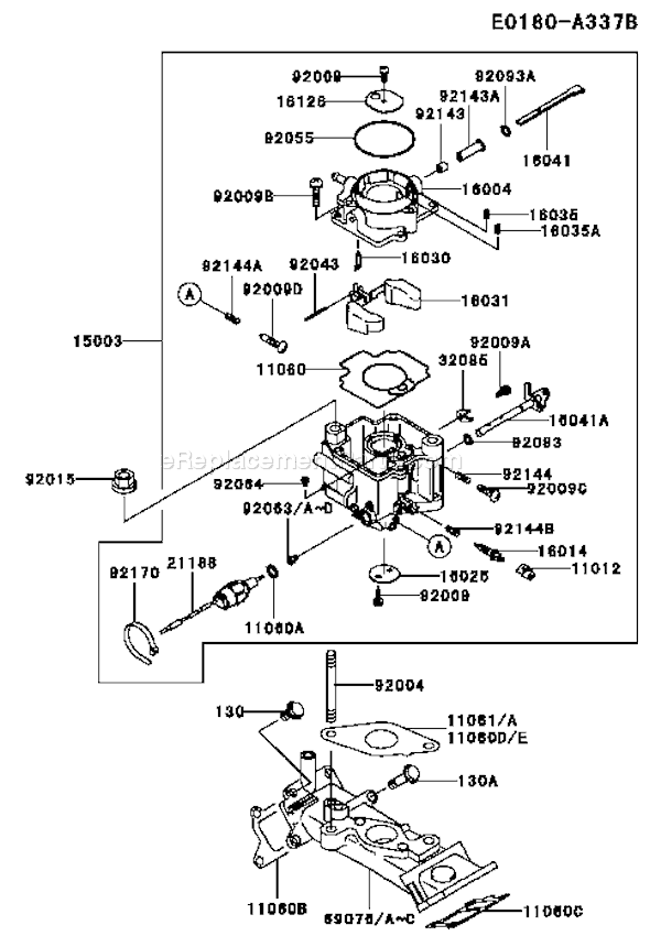 Kawasaki FD620D-FS12 4 Stroke Engine Page B Diagram