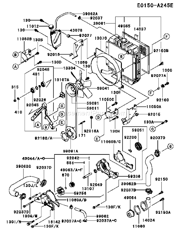 Kawasaki FD620D-FS12 4 Stroke Engine Page D Diagram