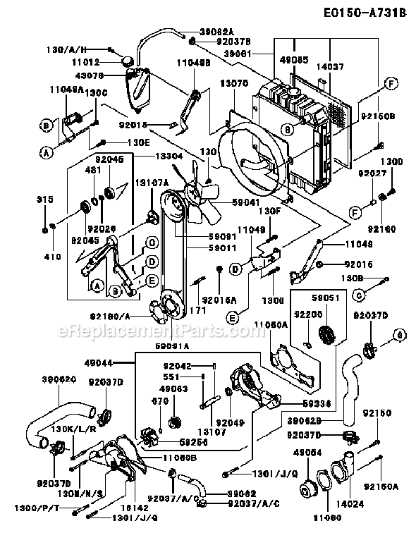Kawasaki FD620D-FS13 4 Stroke Engine Page D Diagram