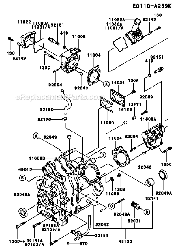 Kawasaki FD620D-FS13 4 Stroke Engine Page E Diagram