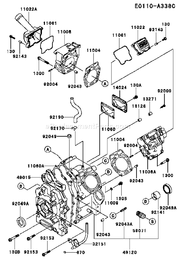 Kawasaki FD620D-FS17 4 Stroke Engine Page E Diagram