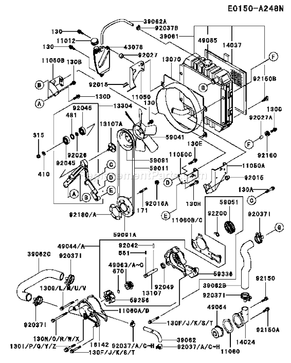 Kawasaki FD620D-FS19 4 Stroke Engine Page D Diagram