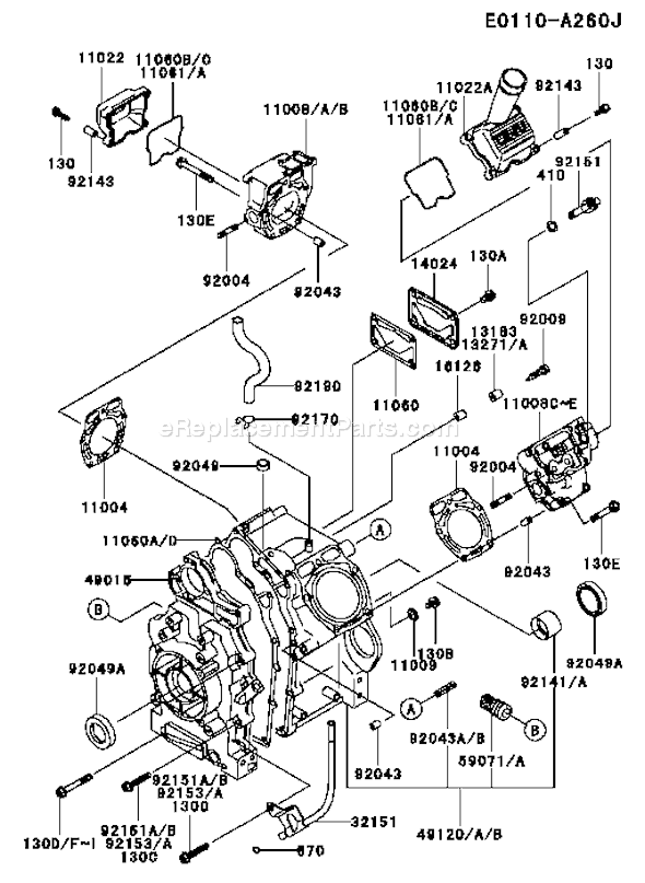 Kawasaki FD620D-FS19 4 Stroke Engine Page E Diagram
