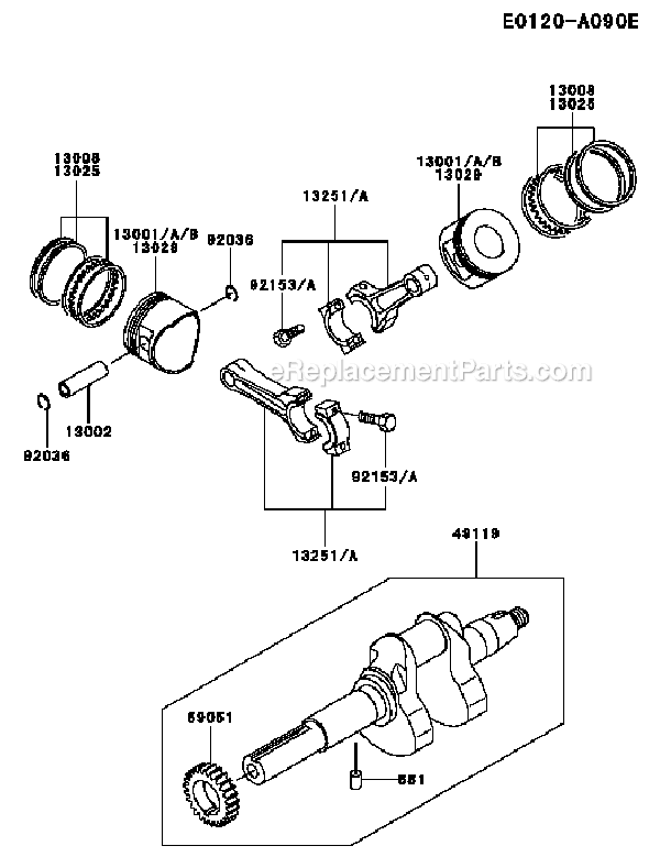Kawasaki FD620D-GS13 4 Stroke Engine Page J Diagram