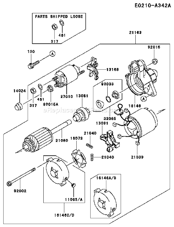 Kawasaki FD620D-JS12 4 Stroke Engine Page K Diagram