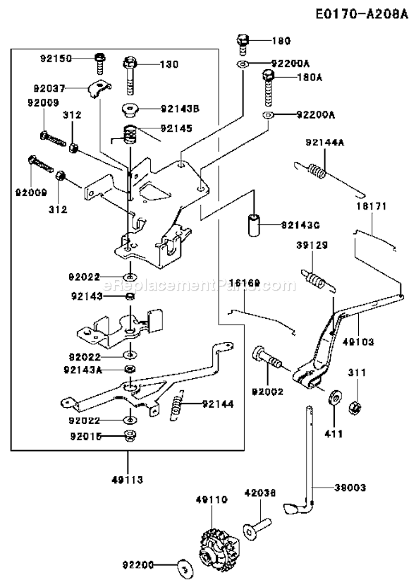 Kawasaki FD620D-MS12 4 Stroke Engine Page C Diagram