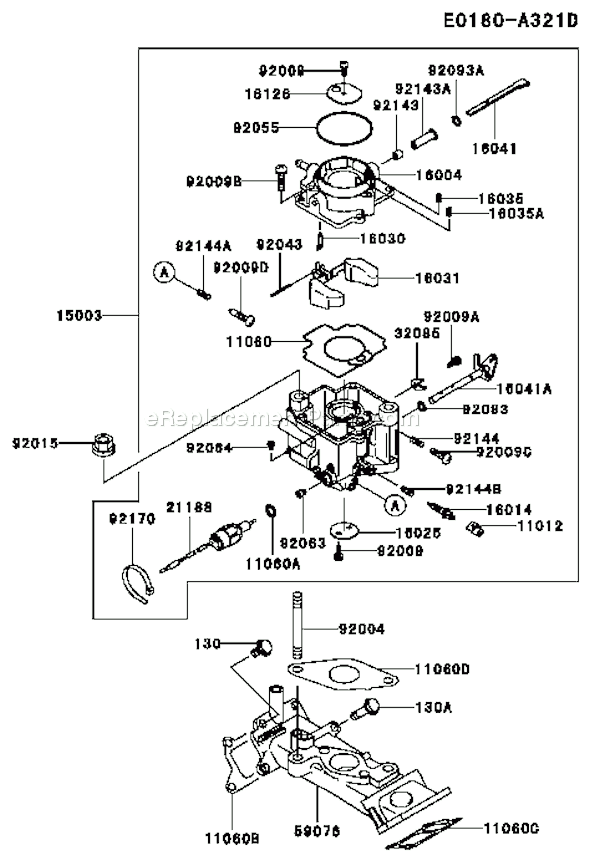 Kawasaki FD661D-AS07 4 Stroke Engine Page B Diagram