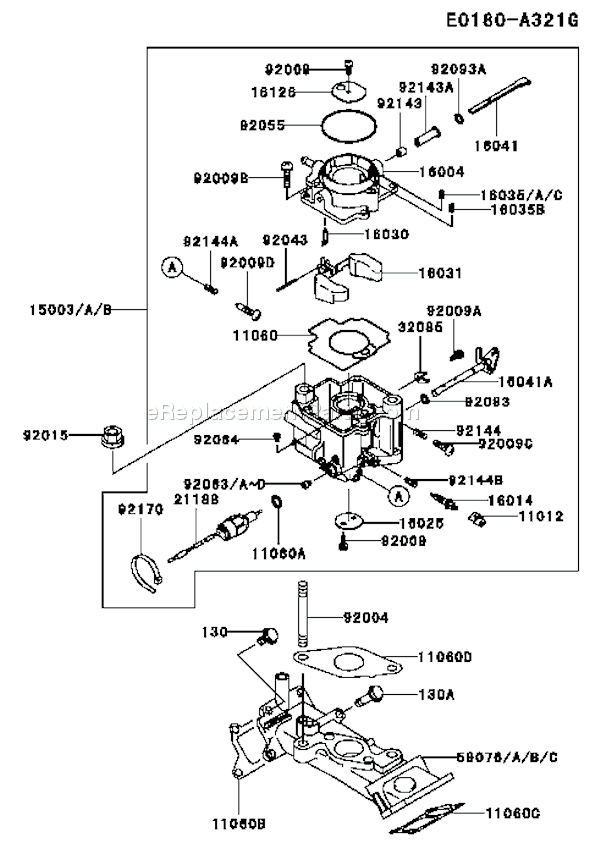 Kawasaki FD661D-CS00 4 Stroke Engine Page B Diagram
