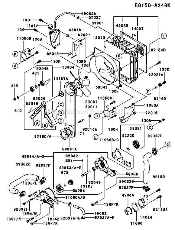 Kawasaki FD661D-CS02 4 Stroke Engine Page D Diagram