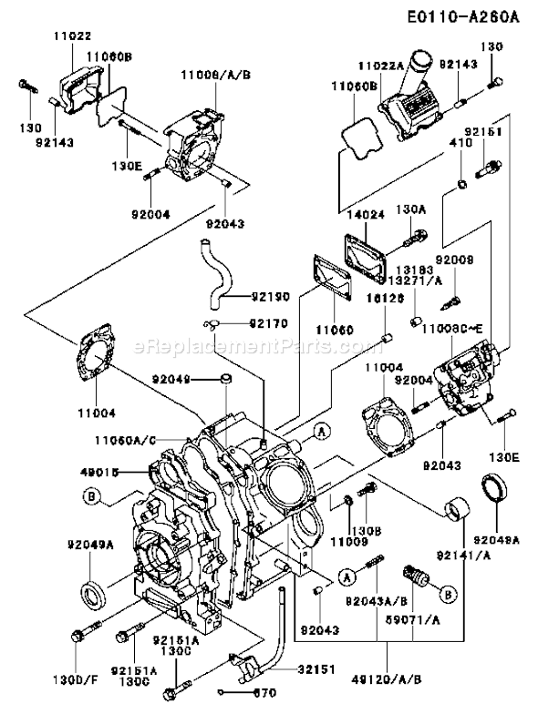 Kawasaki FD661D-DS02 4 Stroke Engine Page E Diagram