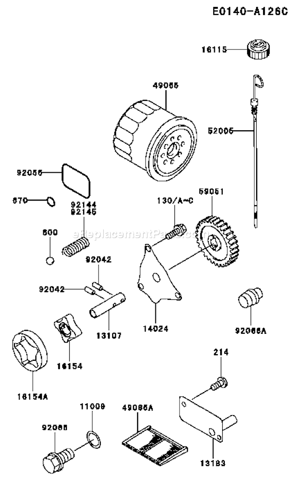 Kawasaki FD661D-DS03 4 Stroke Engine Page H Diagram
