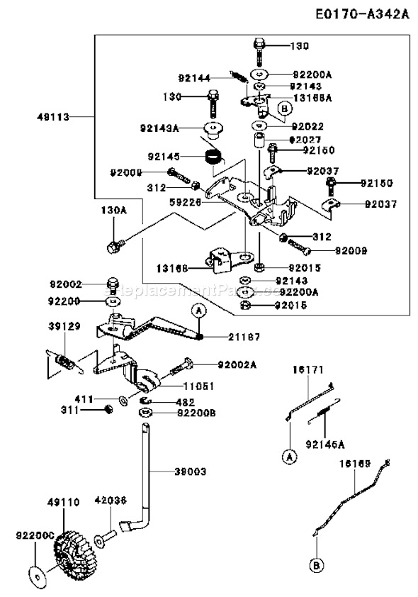 Kawasaki FD671D-AS00 4 Stroke Engine Page C Diagram