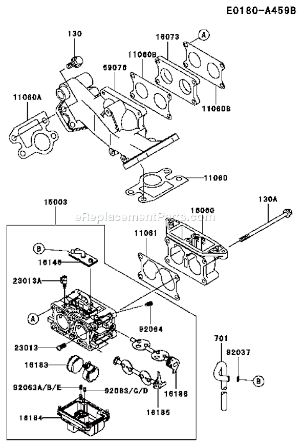 Kawasaki FD711D-AS00 4 Stroke Engine Page B Diagram