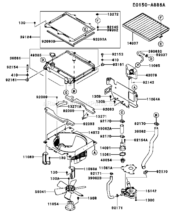 Kawasaki FD731V-AS08 4 Stroke Engine Page D Diagram