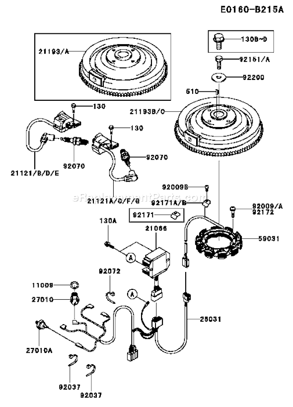 Kawasaki FD731V-BS01 4 Stroke Engine Page F Diagram