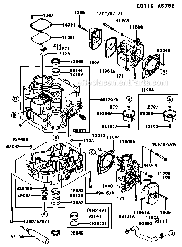 Kawasaki FD731V-BS04 4 Stroke Engine Page E Diagram