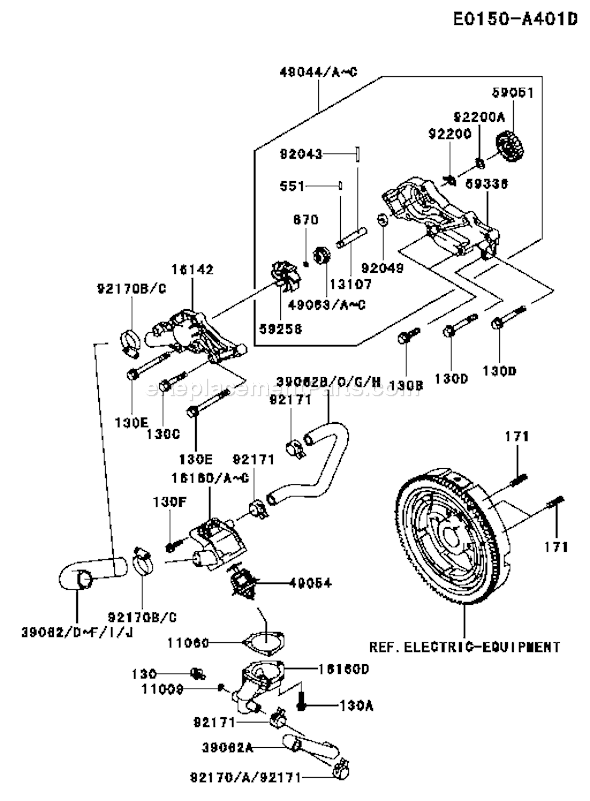 Kawasaki FD750D-CS03 4 Stroke Engine Page D Diagram