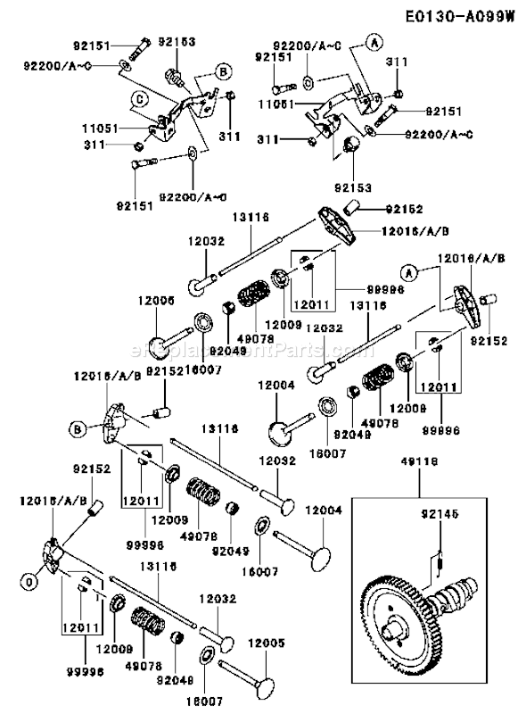 Kawasaki FD750D-CS09 4 Stroke Engine Page L Diagram