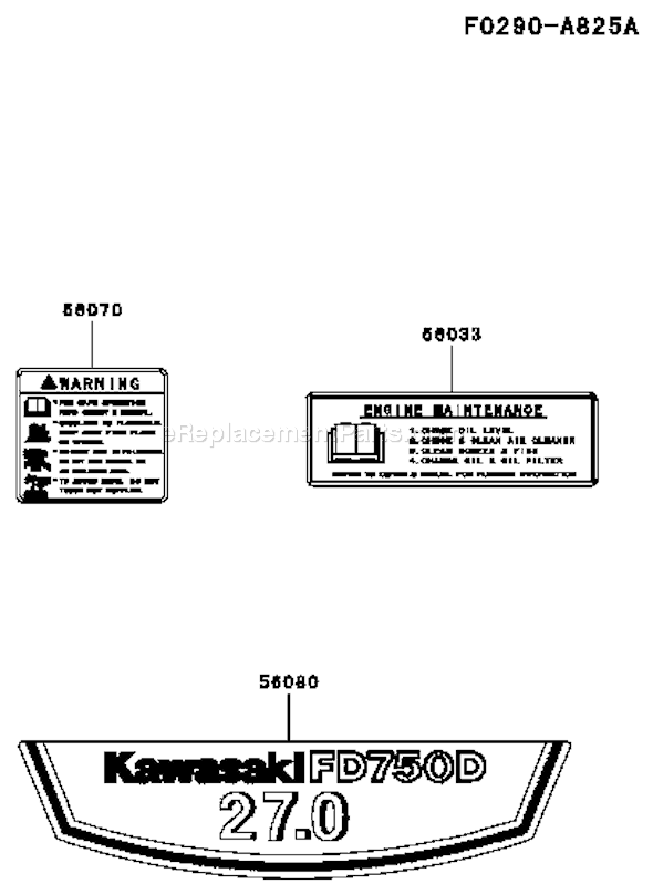 Kawasaki FD750D-CS09 4 Stroke Engine Page H Diagram