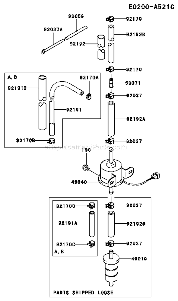 Kawasaki FD750D-DS08 4 Stroke Engine Page G Diagram