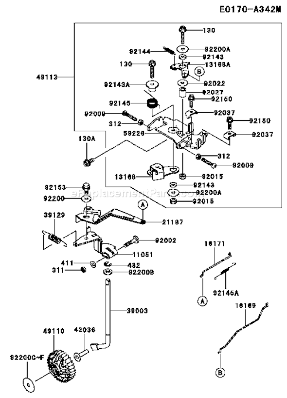 Kawasaki FD750D-DS09 4 Stroke Engine Page C Diagram