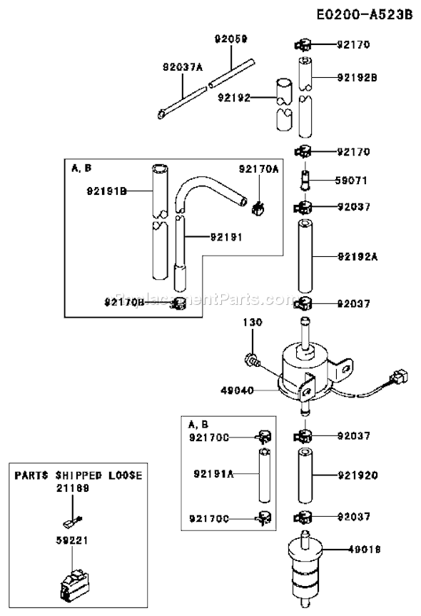 Kawasaki FD750D-DS09 4 Stroke Engine Page G Diagram