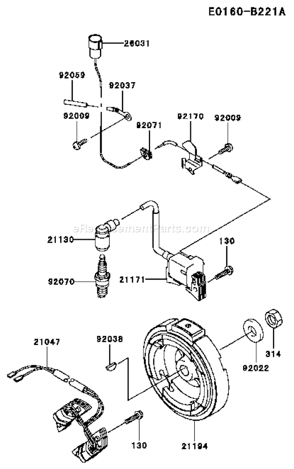 Kawasaki FE120G-AS03 4 Stroke Engine Page F Diagram