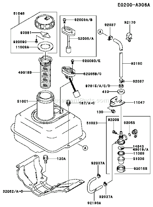 Kawasaki FE120G-BS00 4 Stroke Engine Page G Diagram