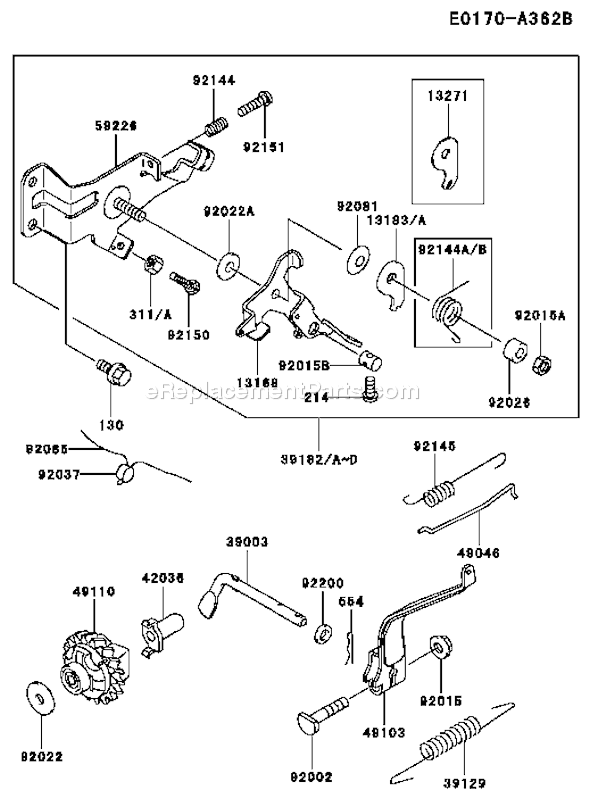 Kawasaki FE120G-KS00 Fe120g-Ks00 4 Stroke Engine Fe120g Control-Equipment (1) Diagram