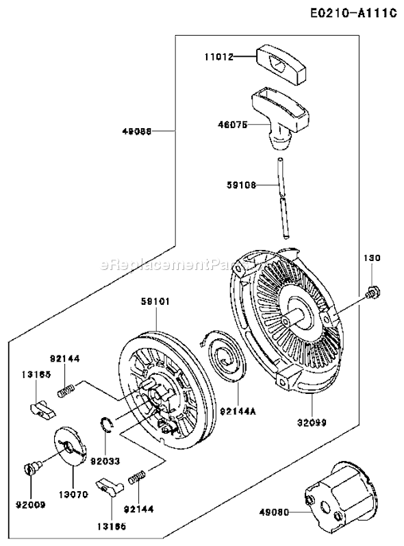 Kawasaki FE120G-LS00 4 Stroke Engine Page L Diagram