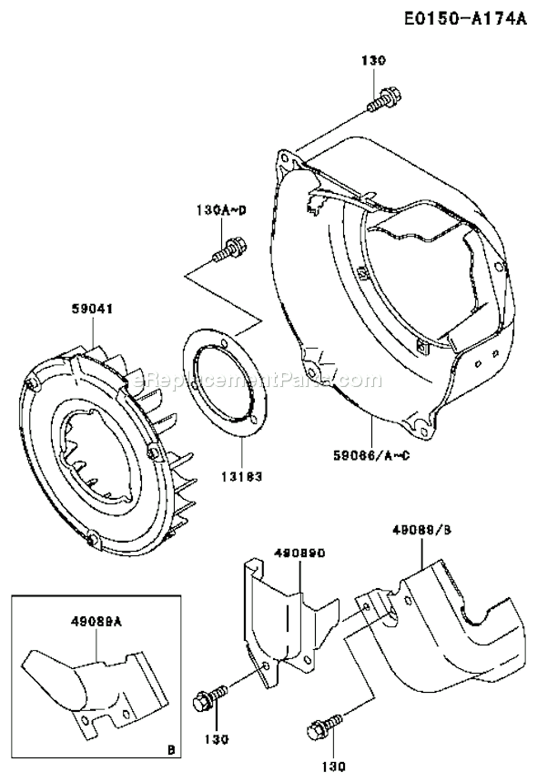 Kawasaki FE170D-BS00 4 Stroke Engine Page D Diagram