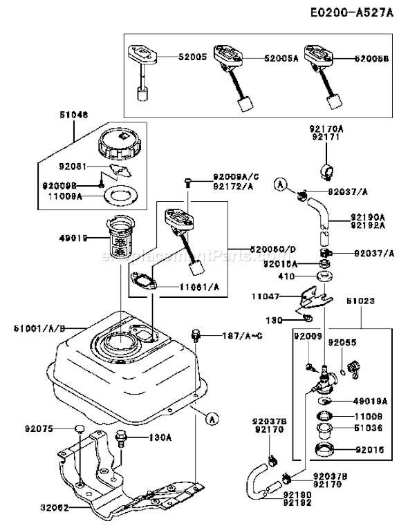 Kawasaki FE170D-BS04 4 Stroke Engine Page G Diagram