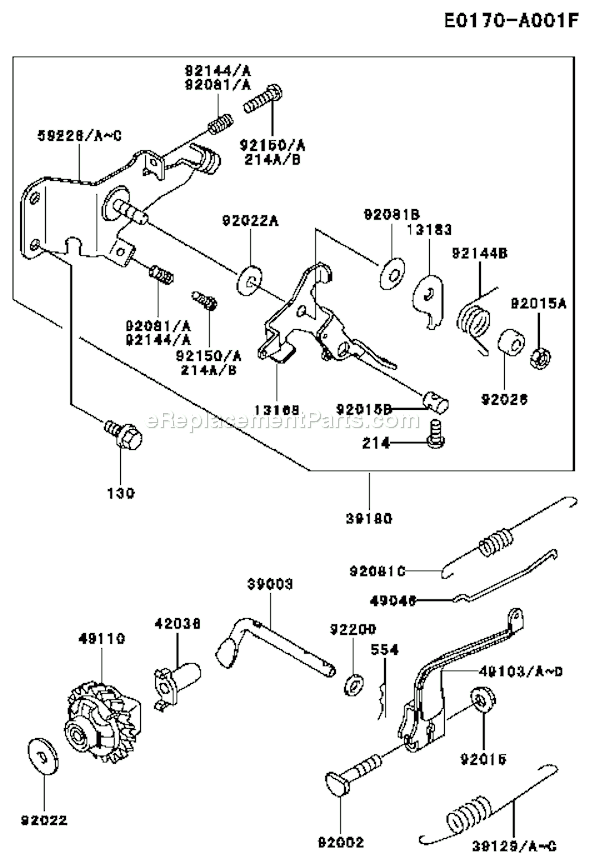 Kawasaki FE170D-DS00 4 Stroke Engine Page C Diagram