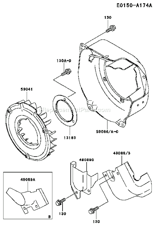 Kawasaki FE170D-DS00 4 Stroke Engine Page D Diagram